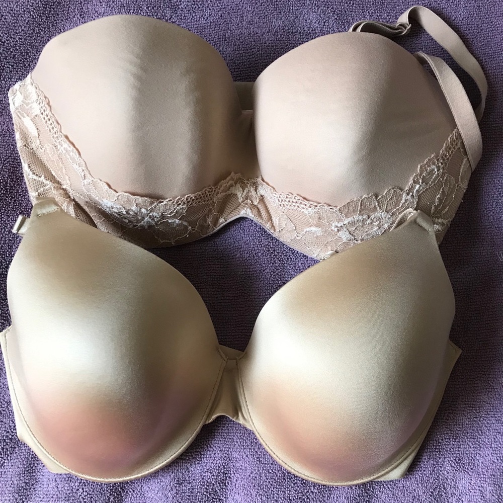 2 beige bras